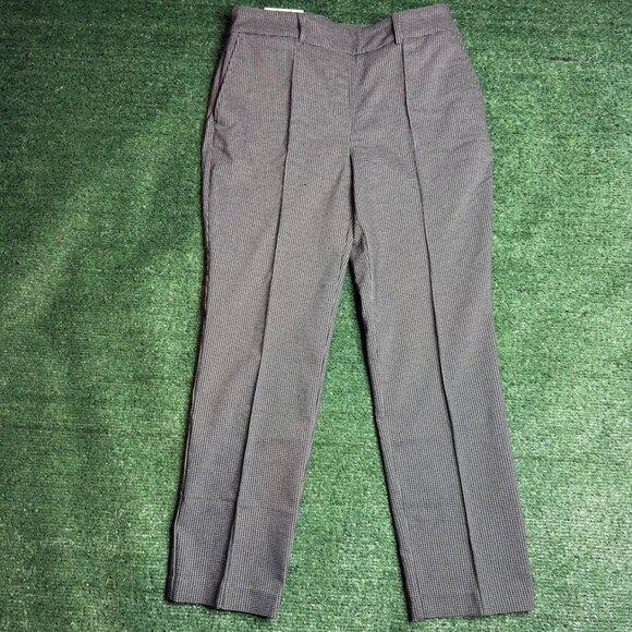 Hilary Radley High Rise Pull-On Plaid Stretch Pants Women’s Size L Black NWT  Up - Picture 2 of 16